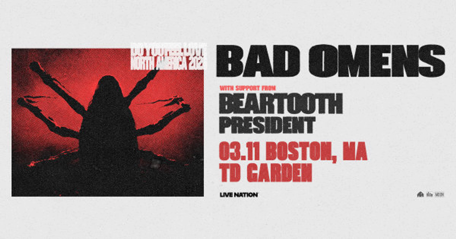 Win tickets to Bad Omens – DO YOU FEEL LOVE NORTH AMERICA 2026 Tour at TD Garden!