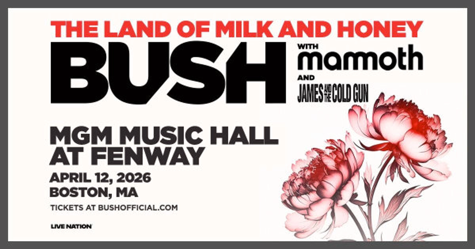 Win Tickets to BUSH – Land of Milk and Honey Tour in Boston!