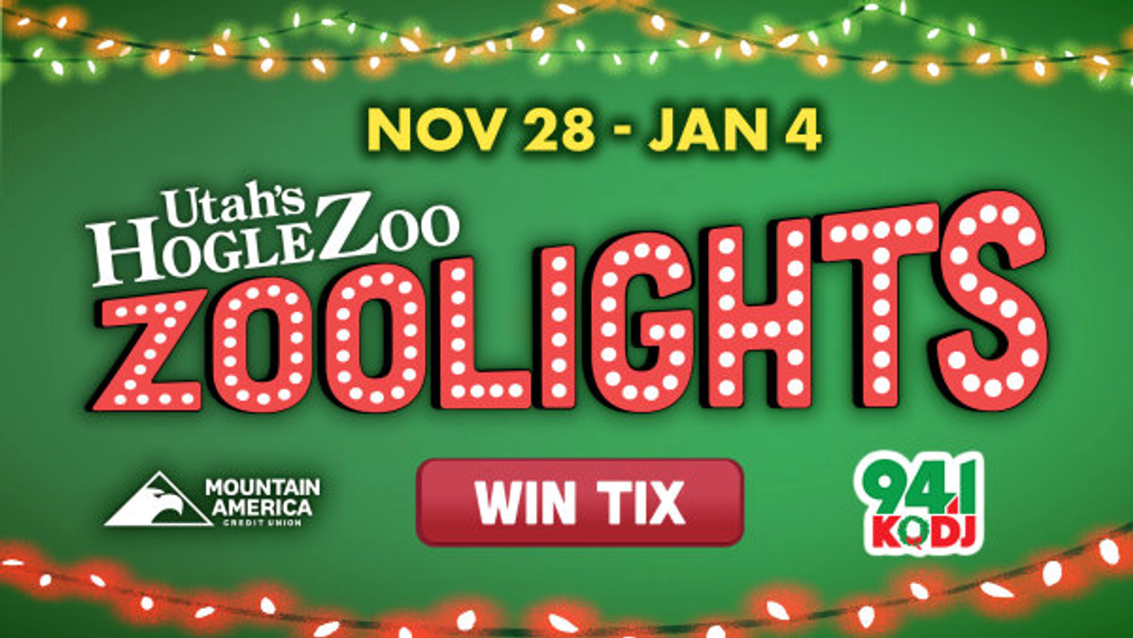 Enter For A Chance To Win A 4-Pack Of Passes To Utah’s Hogle Zoo, Zoolights
