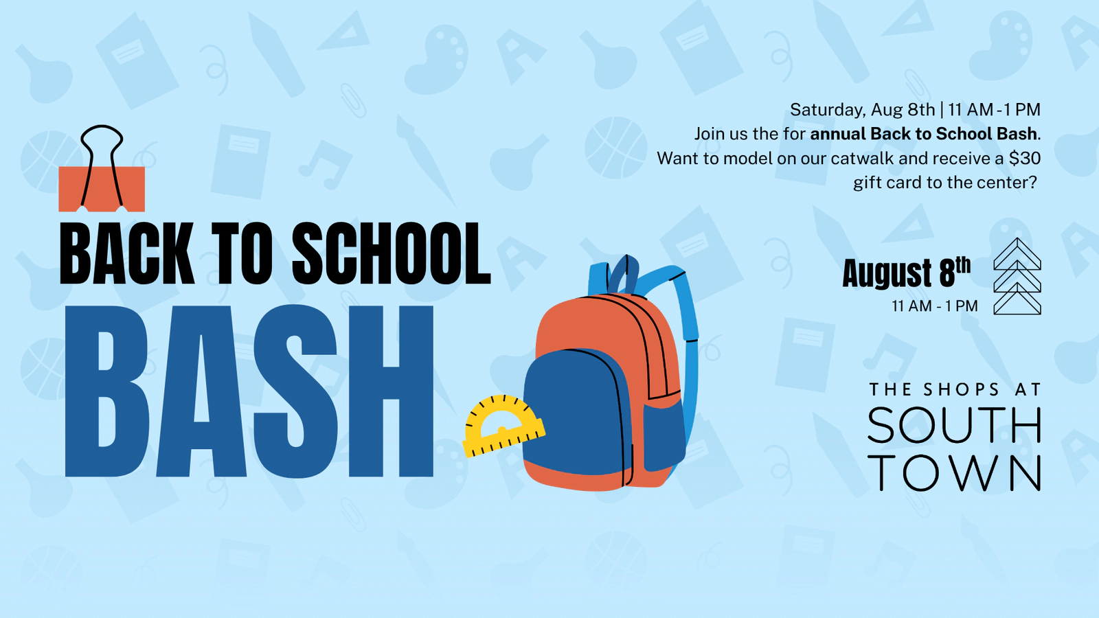 It's Time For The Shops At South Town Back To School Bash!