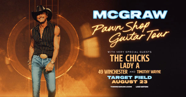Win 2 tickets to see Tim McGraw at Target Field on Aug 23rd