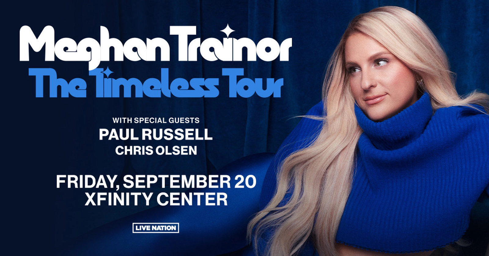 Meghan Trainor with Paul Russell and Chris Olsen at Xfinity Center