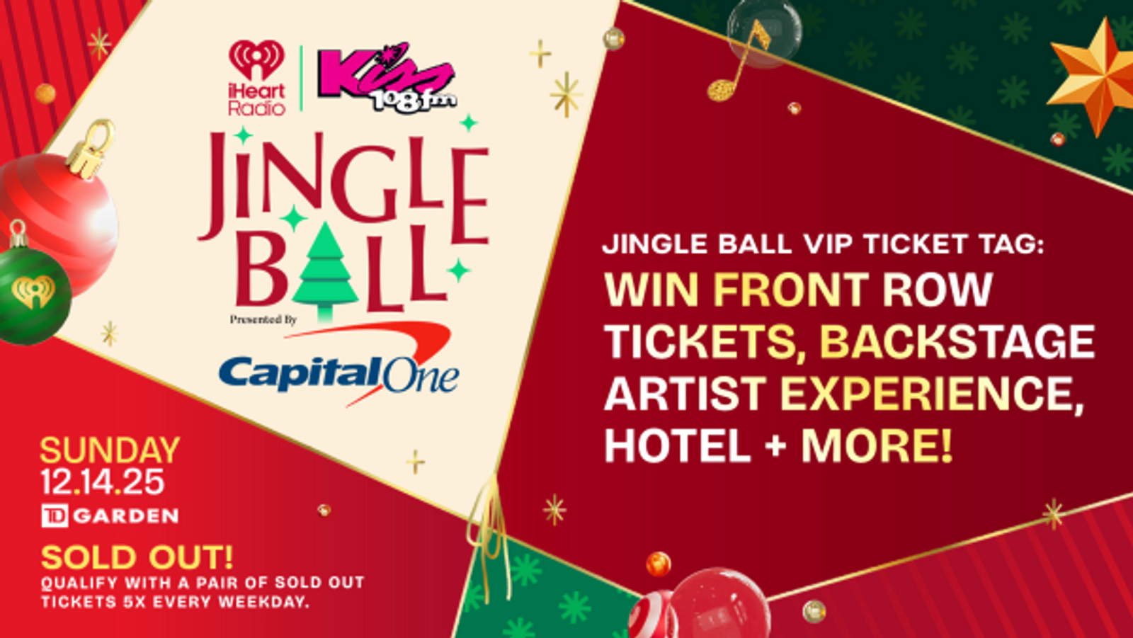 Kiss 108's Jingle Ball VIP Ticket Tag
