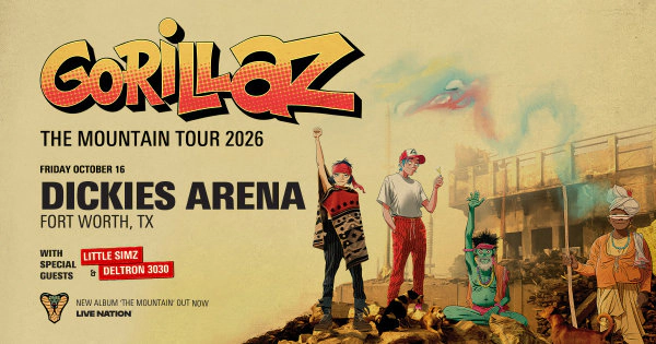 Enter to WIN tickets to Gorillaz: The Mountain Tour (TEXAS DATE)