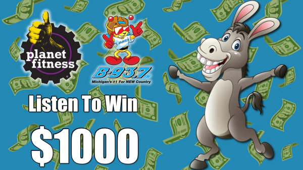 Listen to Win $1,000 w/ the Big Dollar Donkey