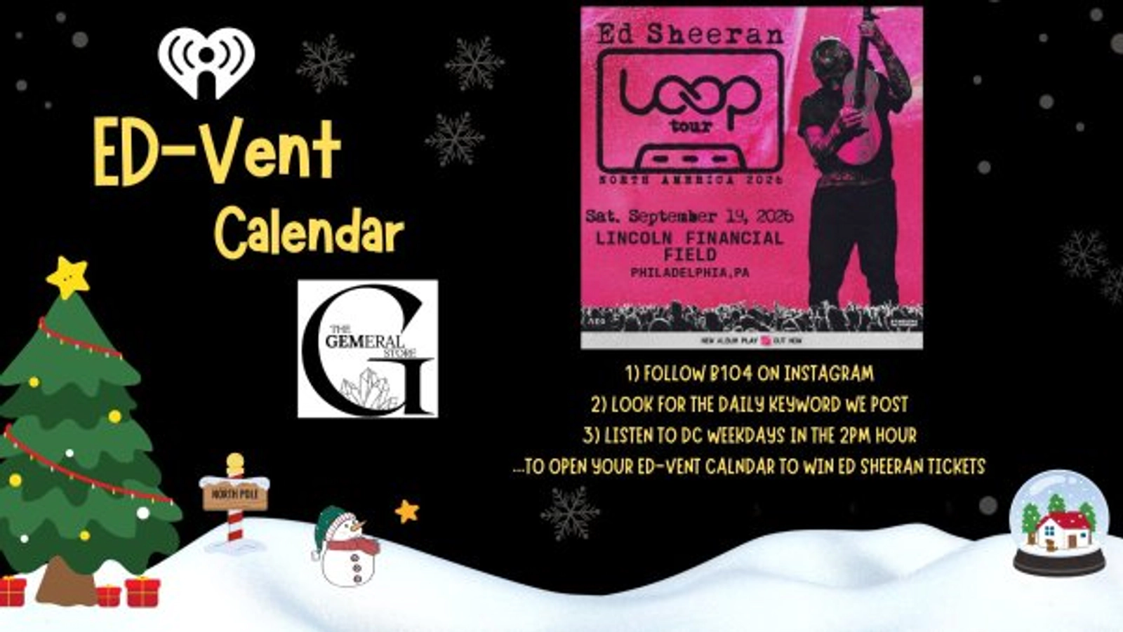 Ed-Vent Calendar-Win Ed Sheeran Tickets!
