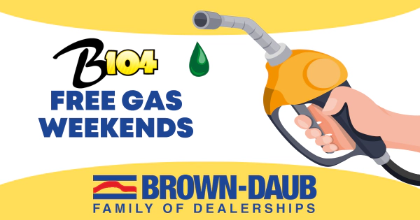 Free Gas Weekends on B104!