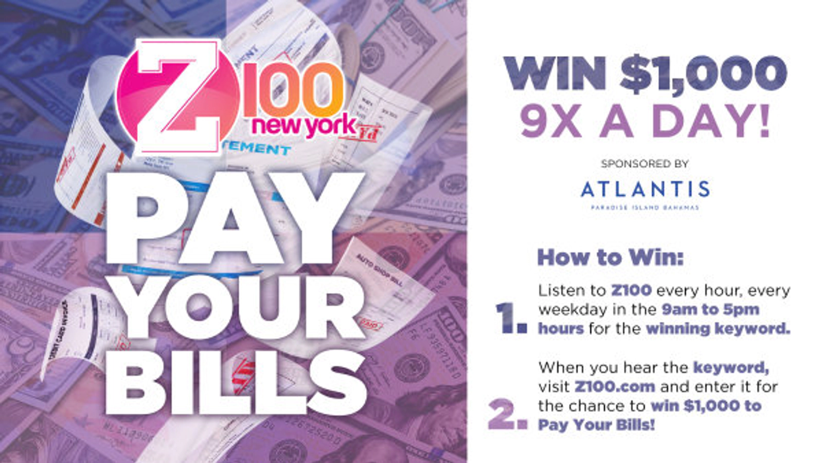 Z100 New York Is Going To Pay Your Bills! - Thumbnail Image