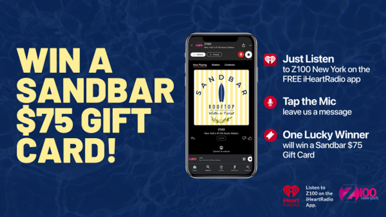 Win A $75 Gift Card To Sandbar!