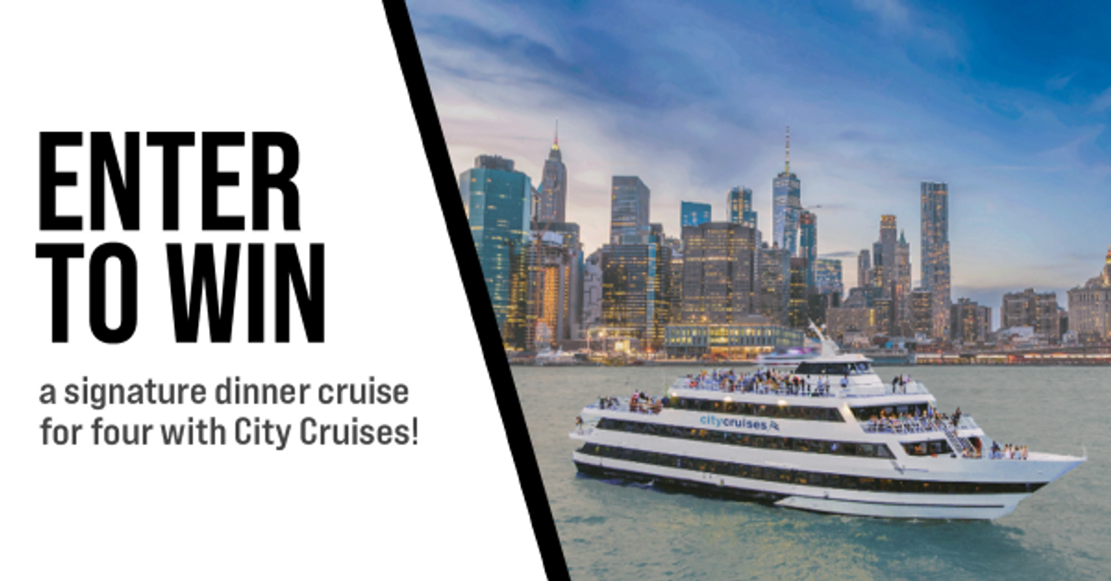Enter to win a signature dinner cruise for four with City Cruises!