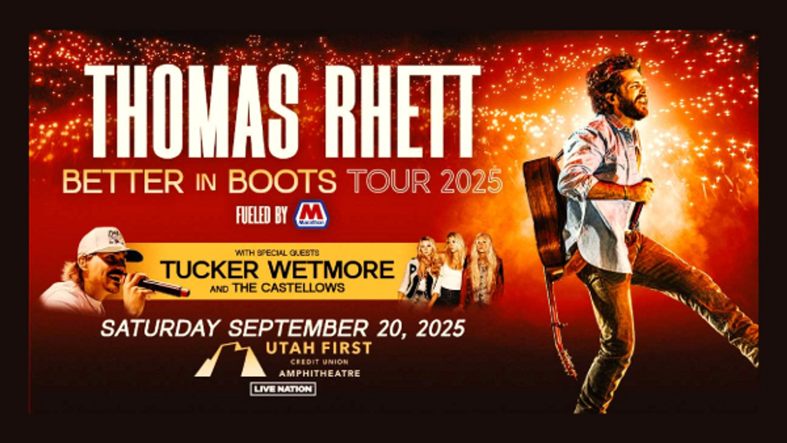 Win 2 Tix to Thomas Rhett on September 20th 2025 at Utah First Credit Union Amphitheatre
