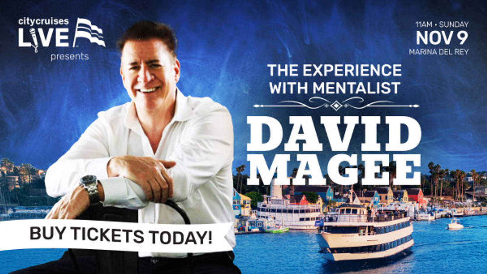 Enter to Win 6 Deck Passes for the Hornblower City Cruise Performance Featuring The David Magee Experience! (11/9)