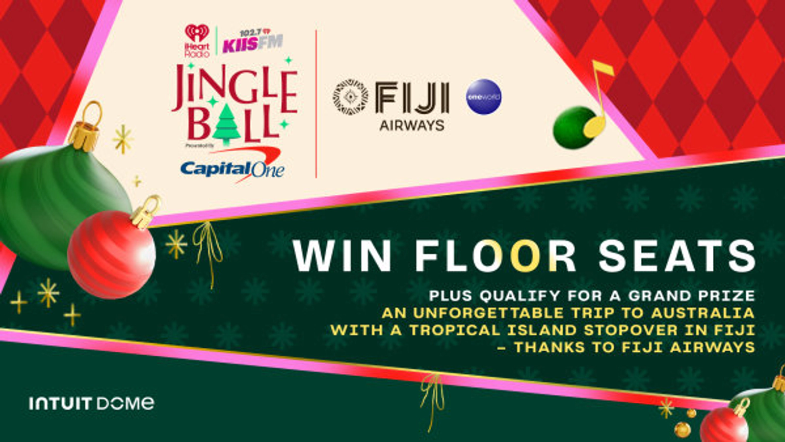 Win Floor Seats to KIISFM’s Jingle Ball plus Qualify for Ultimate Holiday Journey with Fiji Airways