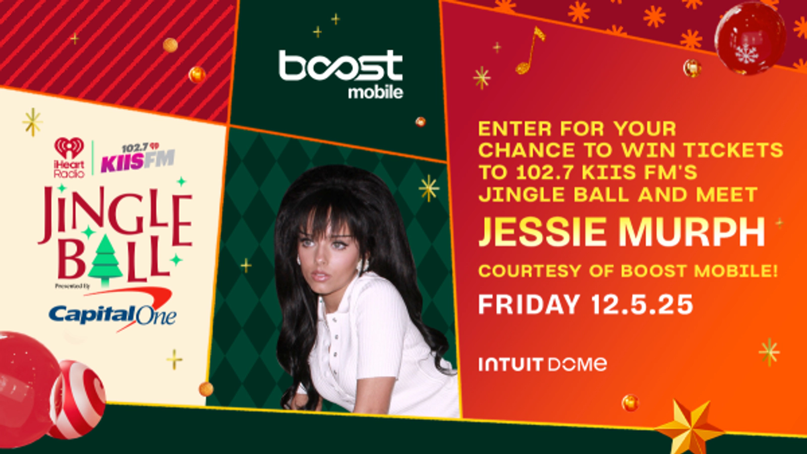 Enter for a chance to win tickets to KIISFM Jingle Ball, courtesy of Boost Mobile!