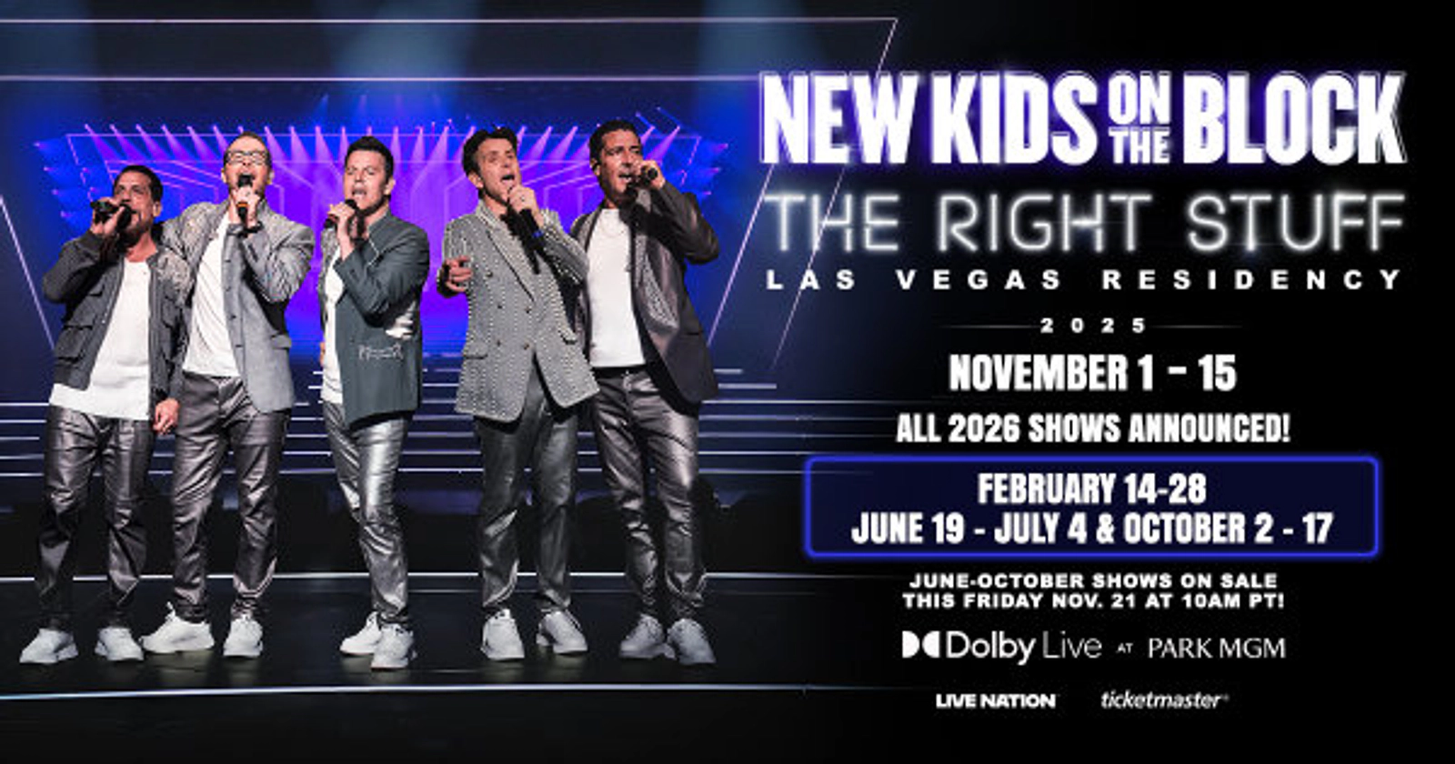 Win a Trip to Las Vegas to see the New Kids on the Block at Dolby Live at ParkMGM!