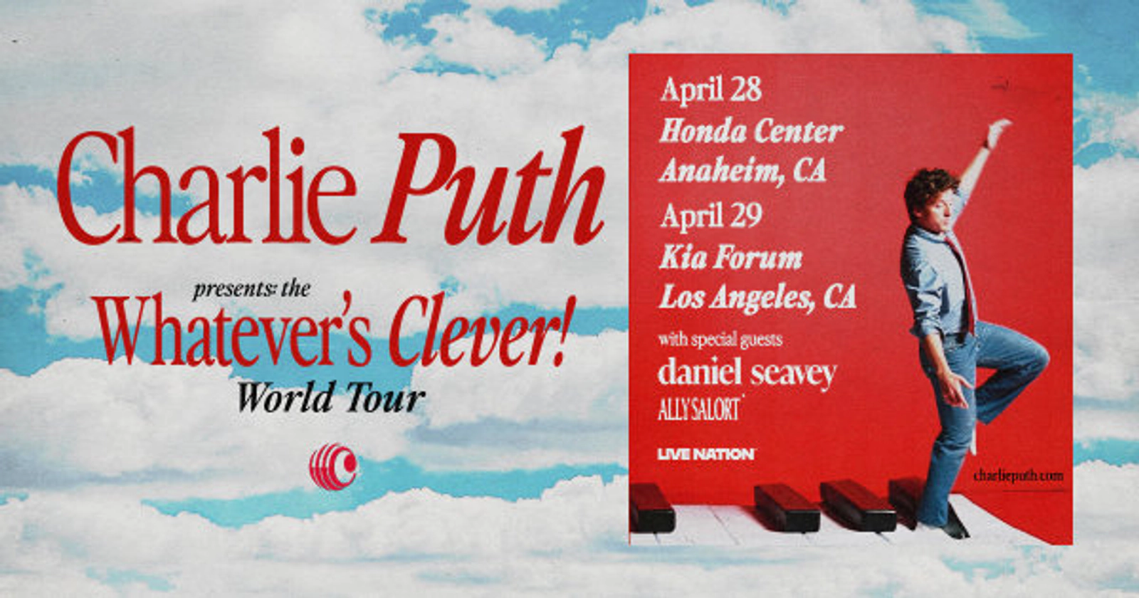 Enter to Win a Pair of Tickets to see Charlie Puth at the Kia Forum! (4/29)