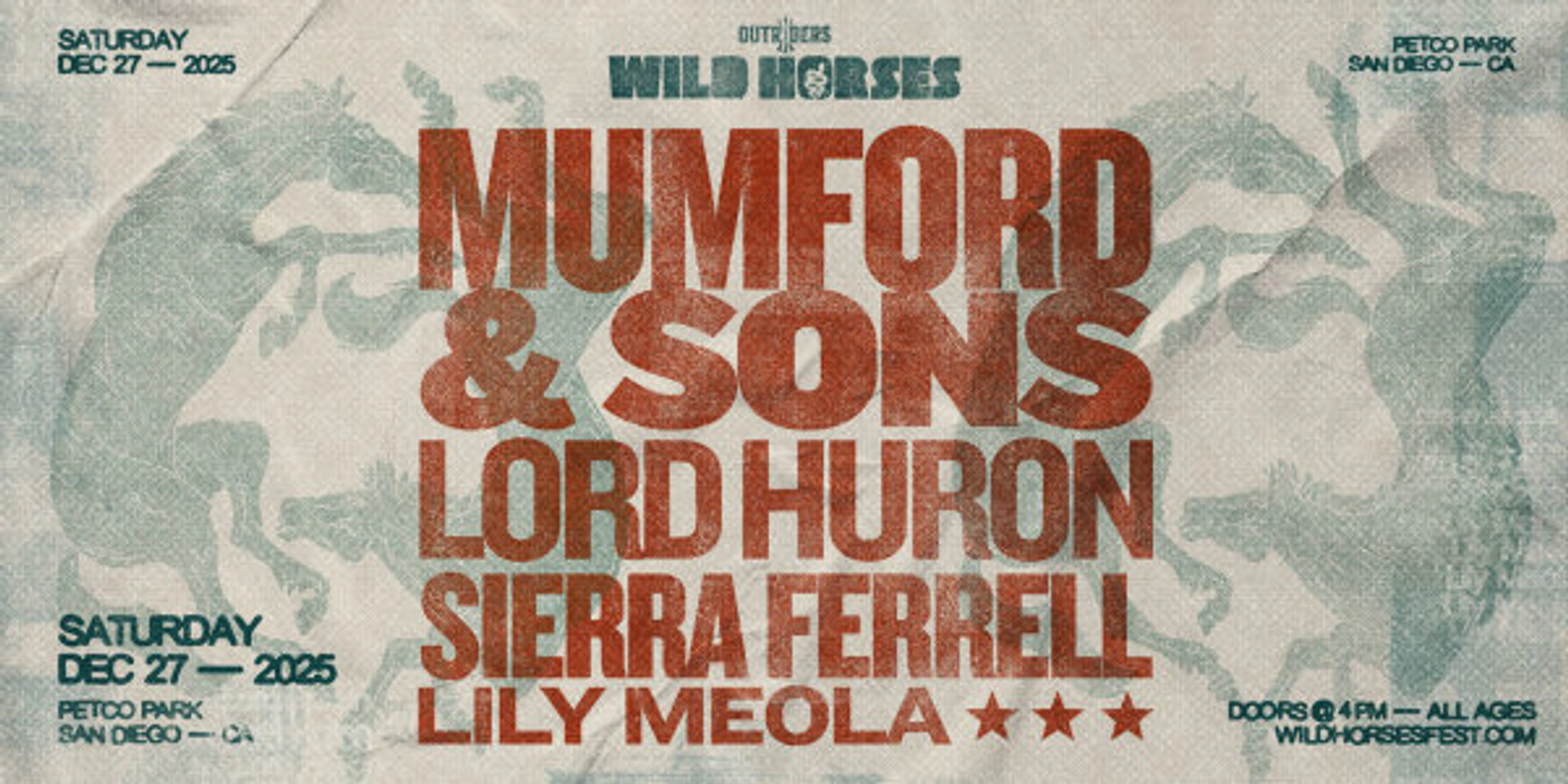 Enter to Win a Pair of Tickets to Wild Horses Festival at Petco Park! (12/27)