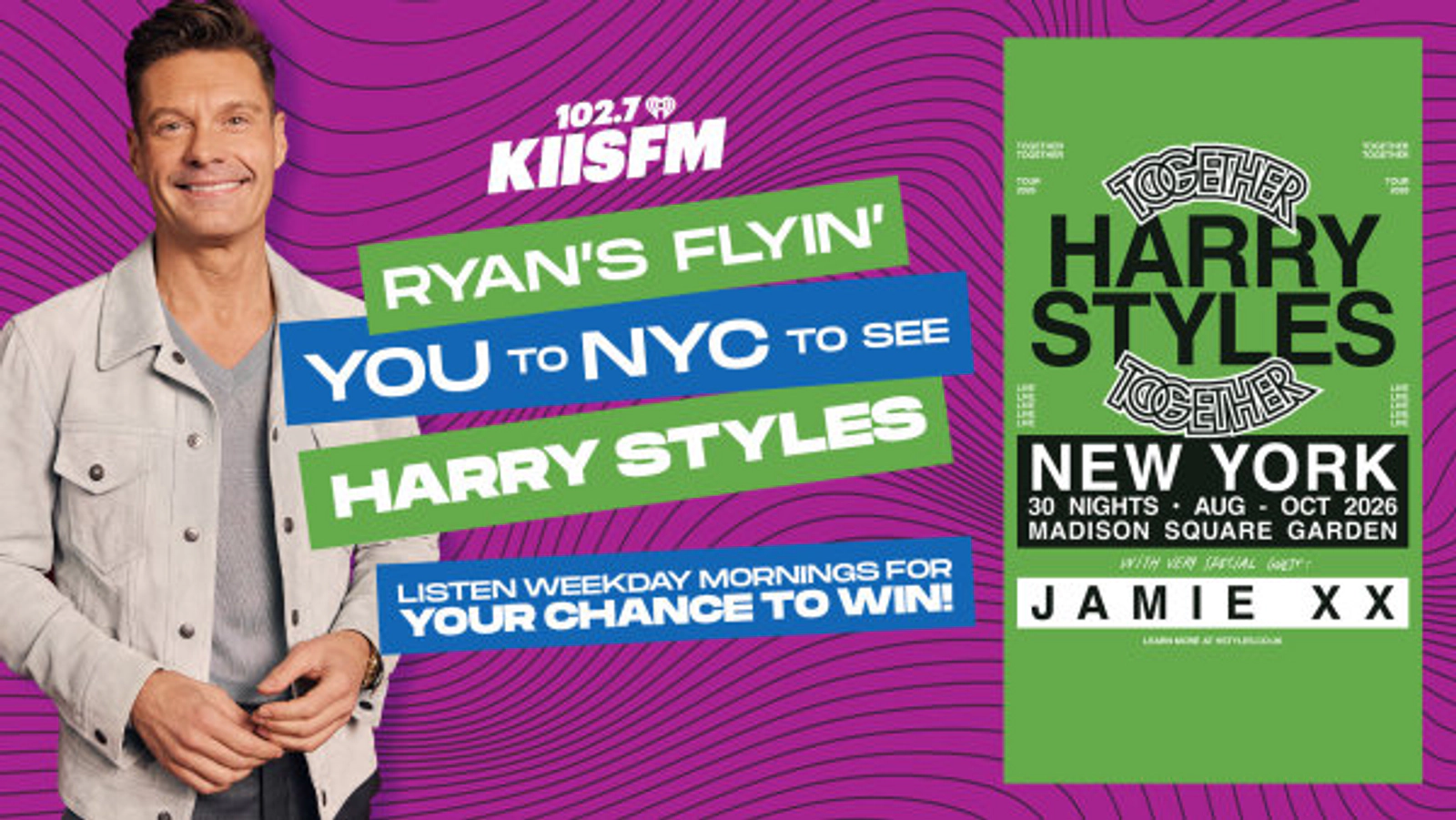 Ryan's Flyin You to New York to see Harry Styles - Again!