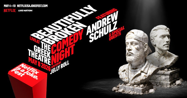 Enter to Win a Pair of Tickets to Netflix is Joke Presents: Beautifully Broken Comedy Night Featuring Andrew Schulz & Jelly Roll! (5/8)
