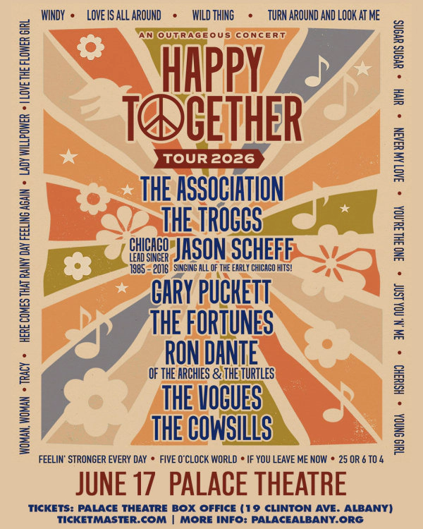 Enter for your chance to see The Happy Together Tour with The Turtles, Ron Dante, The Troggs and more!