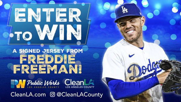 LA County Public Works Beverage Container Recycling Giveaway: Win a Signed Freddie Freeman Dodgers Jersey