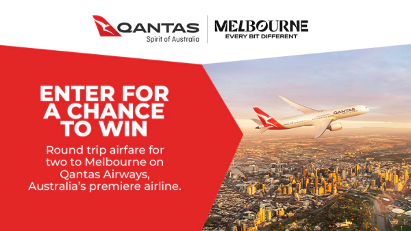 Win Round Trip Airfare for 2 to Melbourne, Australia courtesy of Qantas Airways