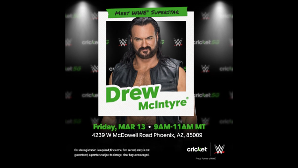 WIN A MEET & GREET FRONT OF THE LINE PASS TO MEET WWE® Superstar Drew McIntyre® COURTESY OF CRICKET WIRELESS!
