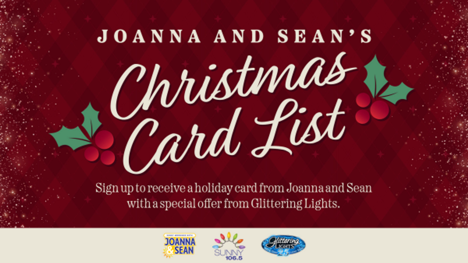 Joanna and Sean's Christmas Card List!