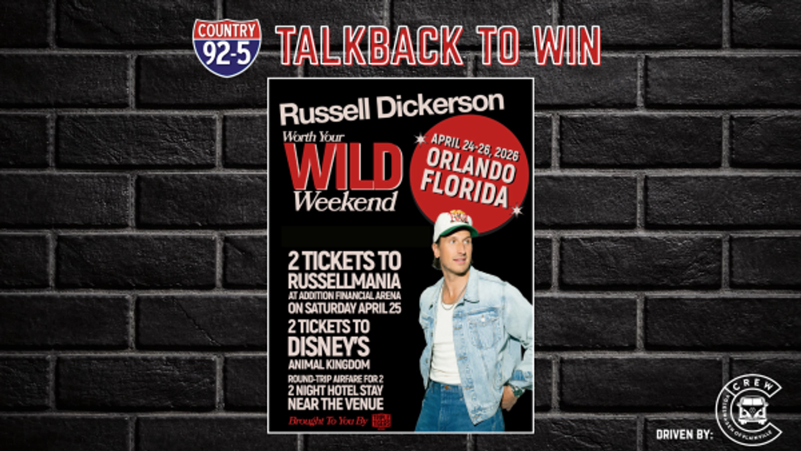 Country 92-5's Talkback for Russell Dickerson Tickets!