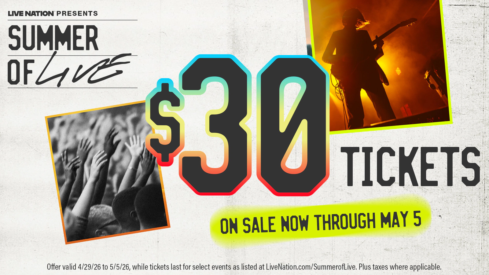 Win tickets to 8 shows with LiveNation's Summer of Live