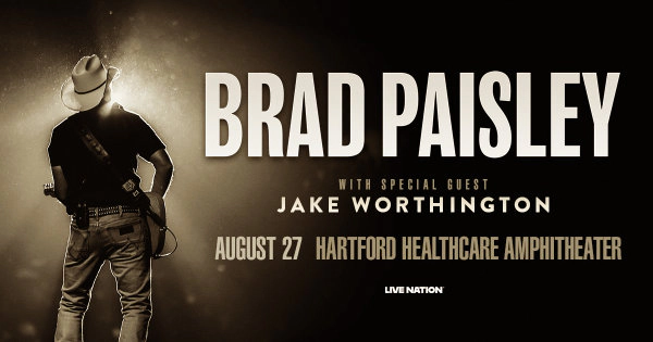 Win tickets for Brad Paisley at the Hartford HealthCare Ampitheatre!