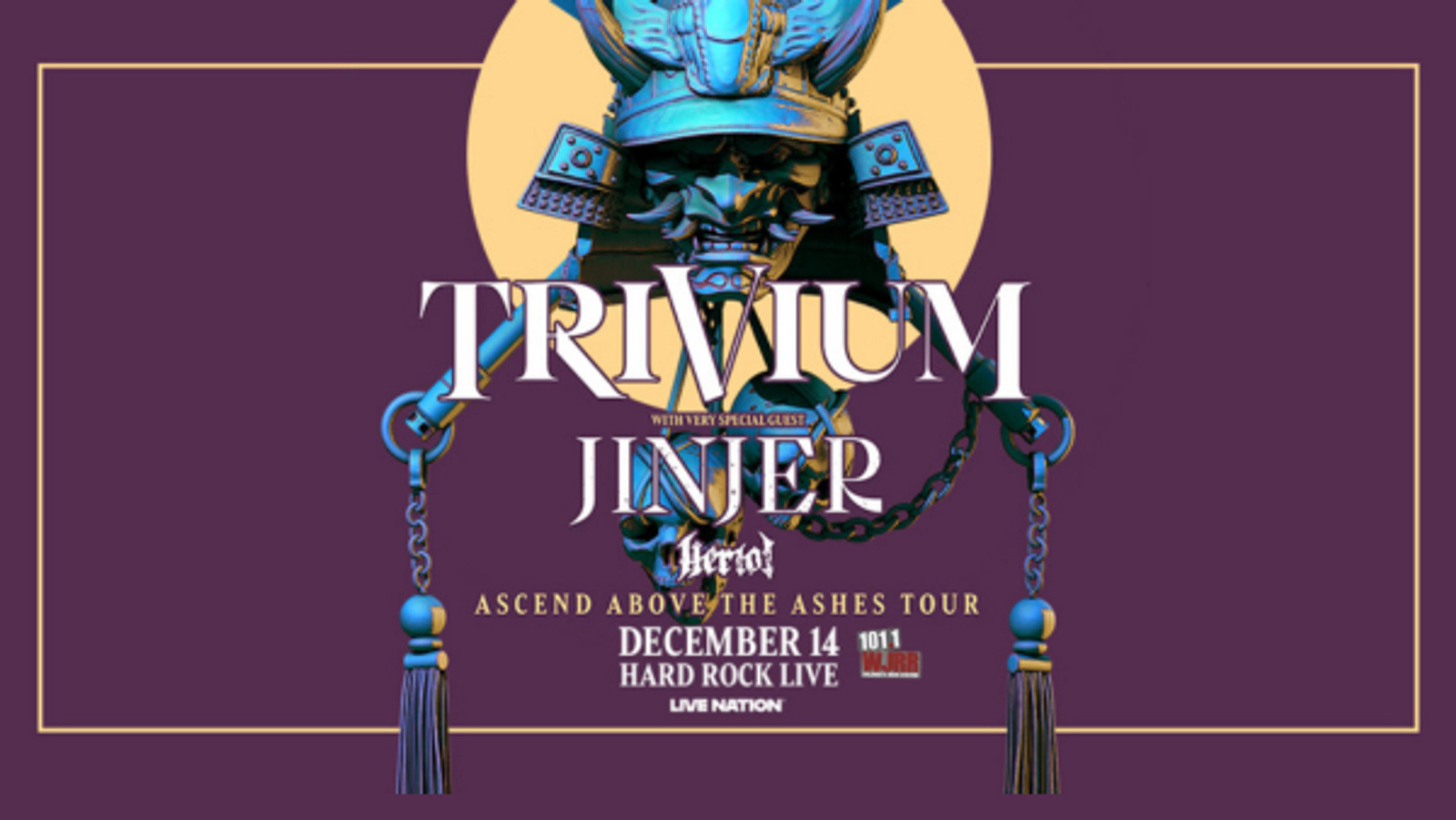 101.1 WJRR Presents Trivium at Hard Rock Live Orlando 12/14/25