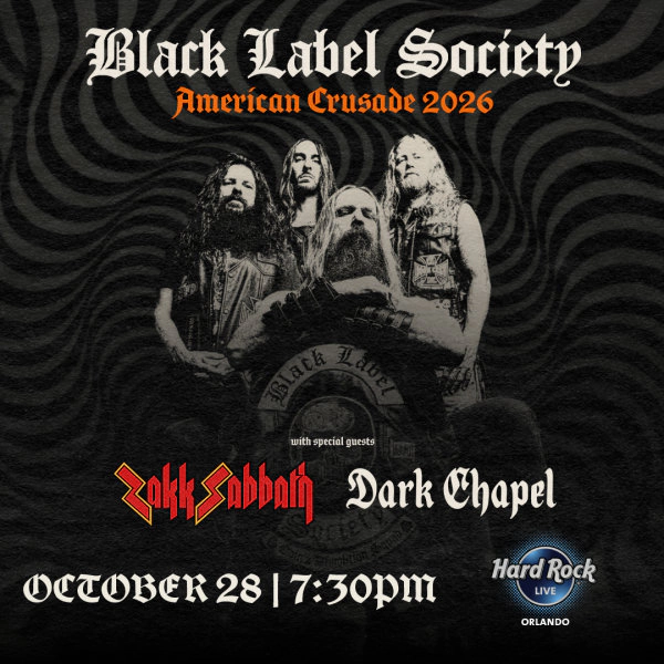 101.1 WJRR Presents Black Label Society at Hard Rock Live Orlando 10/28/26
