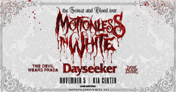 101.1 WJRR Presents Motionless In White at Kia Center 11/5/26