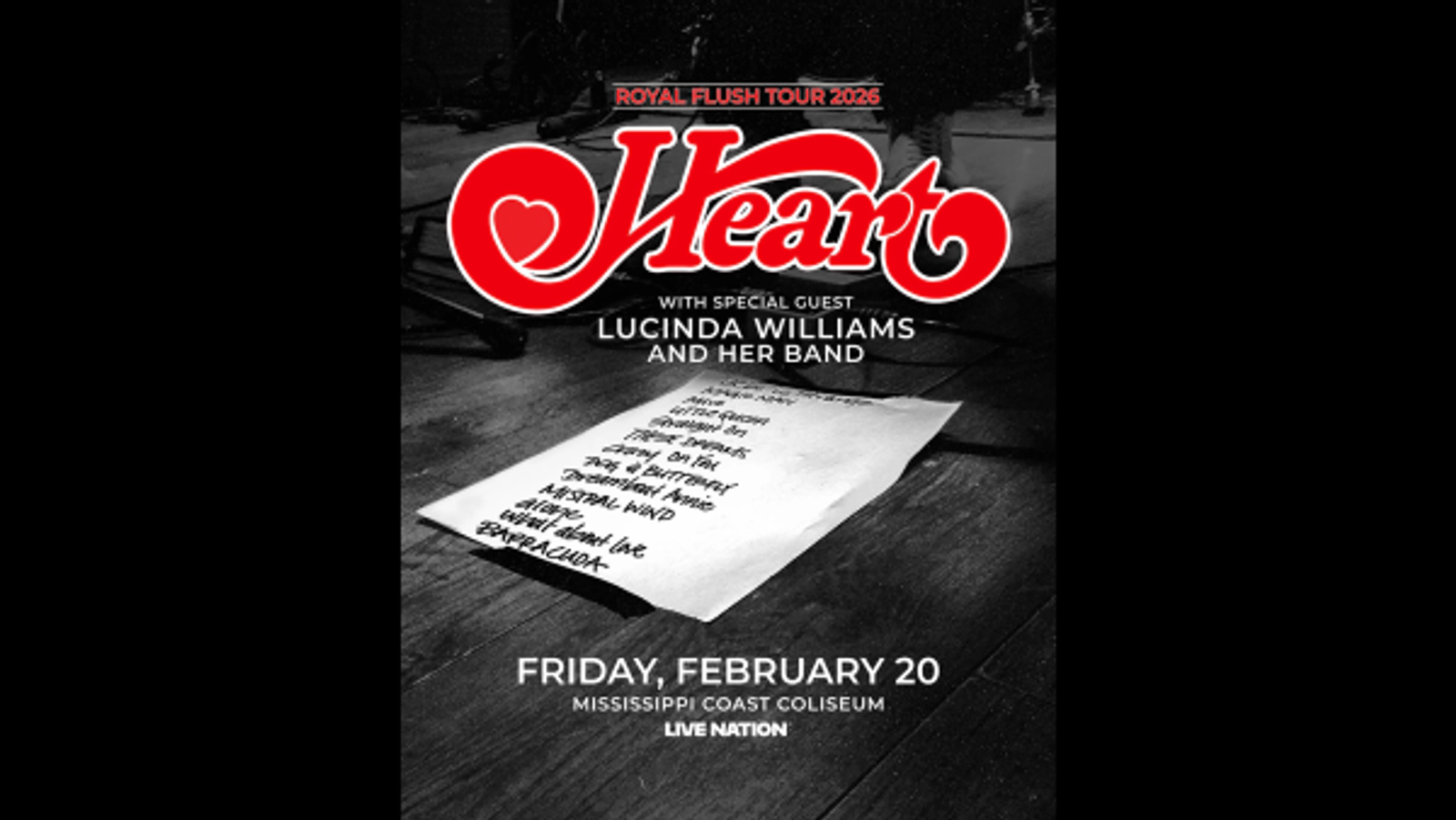 ROCK 92.5 welcomes HEART and Lucinda Williams to the Coast Coliseum!