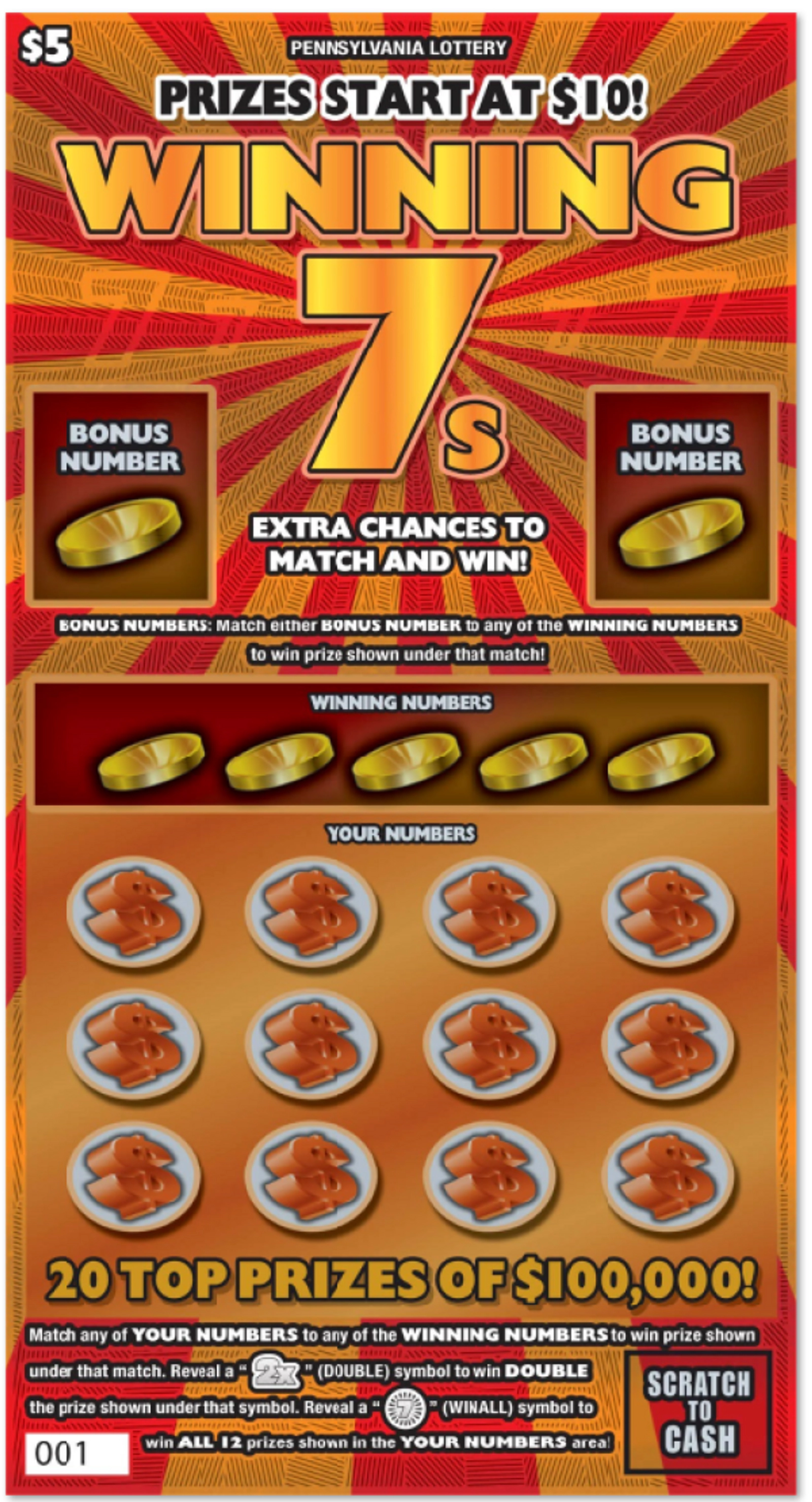 Register to win Winning 7's from the PA Lottery!