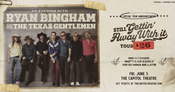Tickets to see Ryan Bingham and The Texas Gentlemen Capitol Theatre in Port Chester, NY