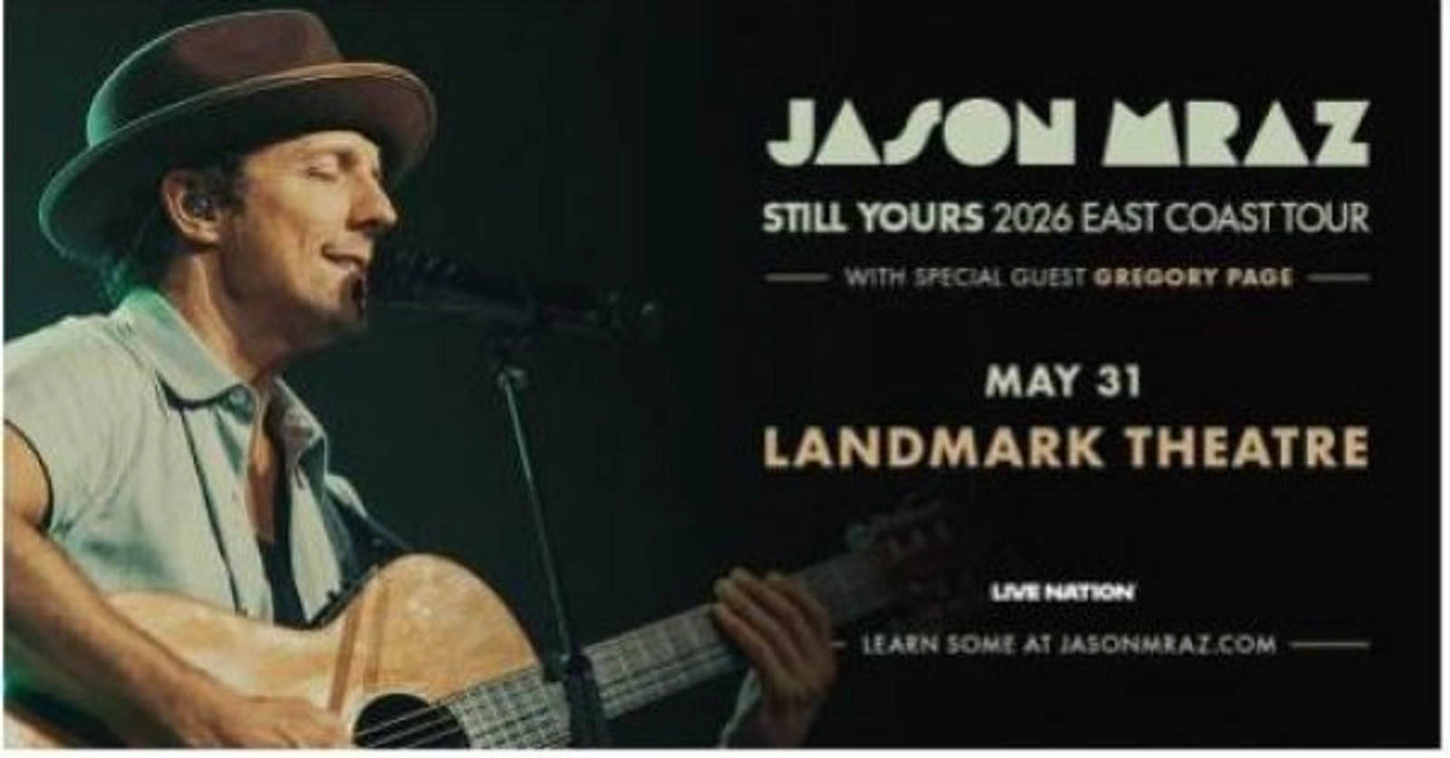 Win Tickets to see Jason Mraz at the Landmark Theatre!