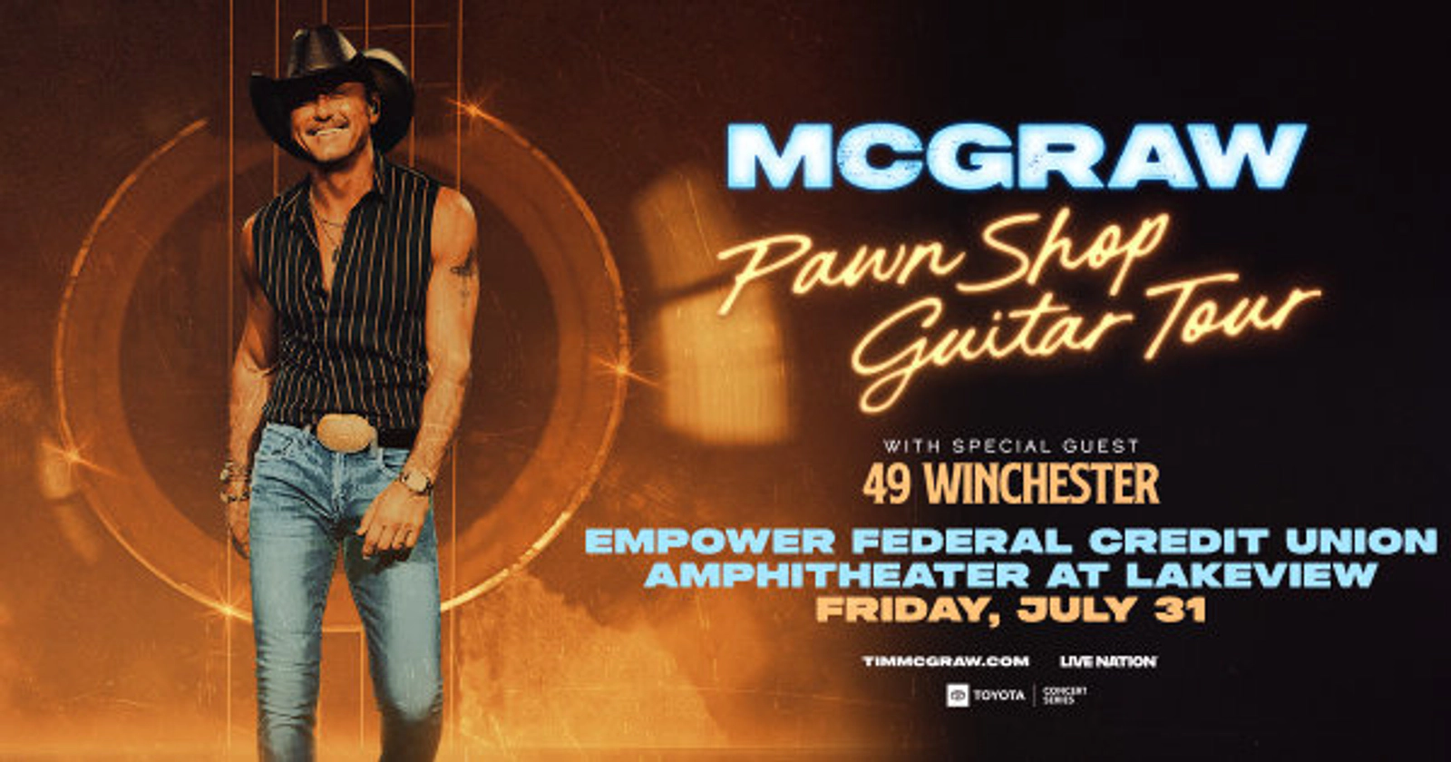 Win Tickets to see Tim McGraw at Empower Federal Credit Union Amphitheatre at Lakeview!