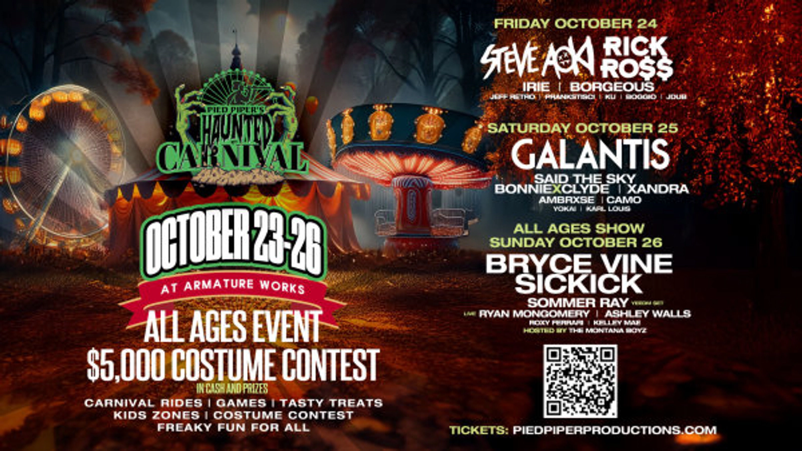 Win Tickets Into Pied Piper's Haunted Carnival