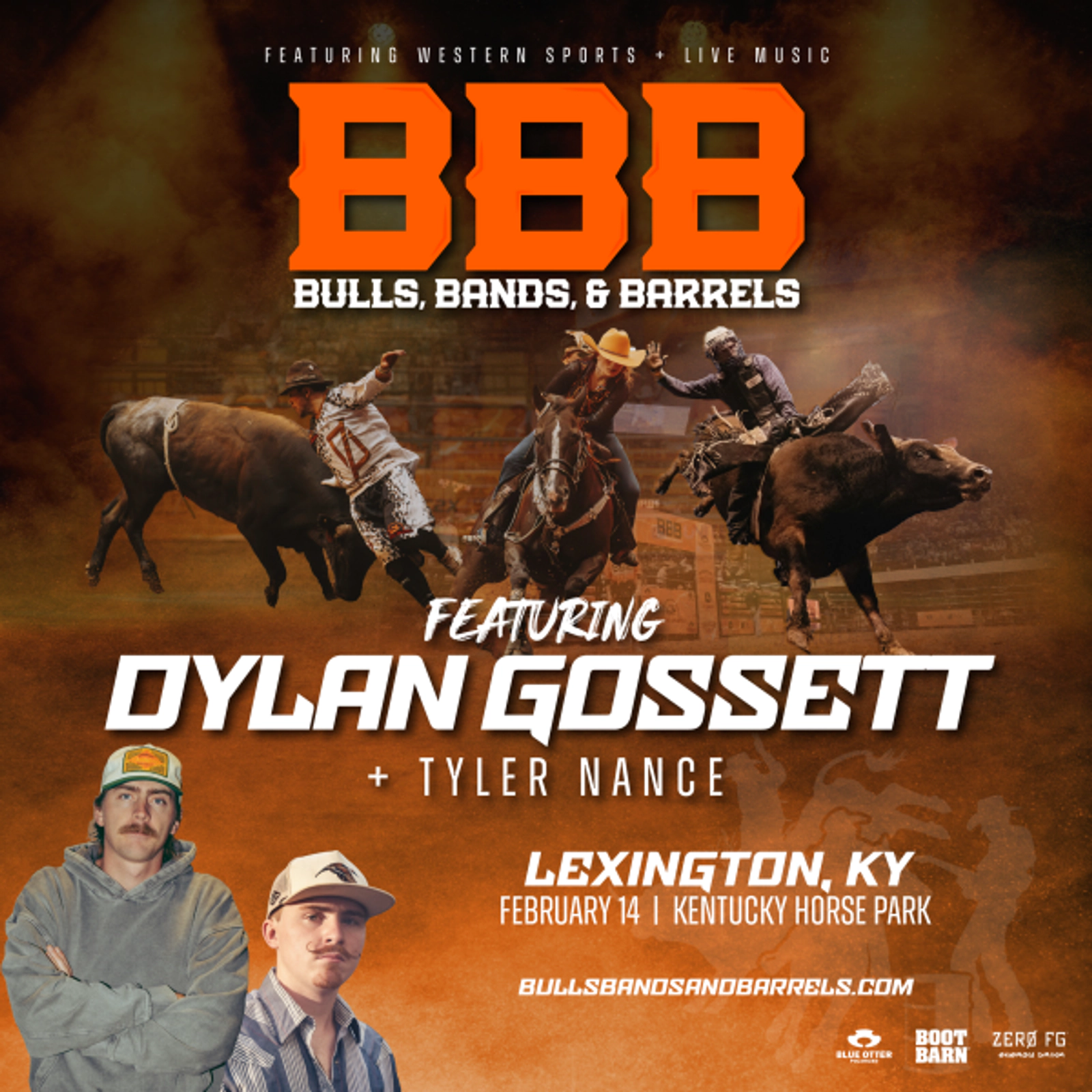 Bulls, Bands & Barrels at Kentucky Horse Park on February 14, 2026