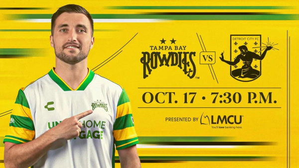 Gana boletos para el partido Rowdies vs Detroit City FC 10/17