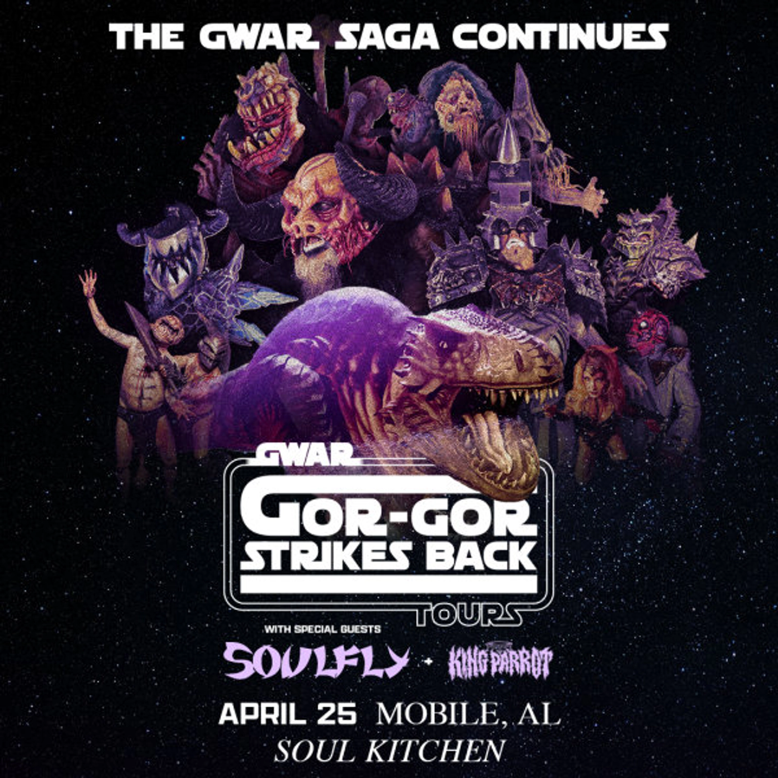 Freeload tix to see GWAR at the Soul Kitchen