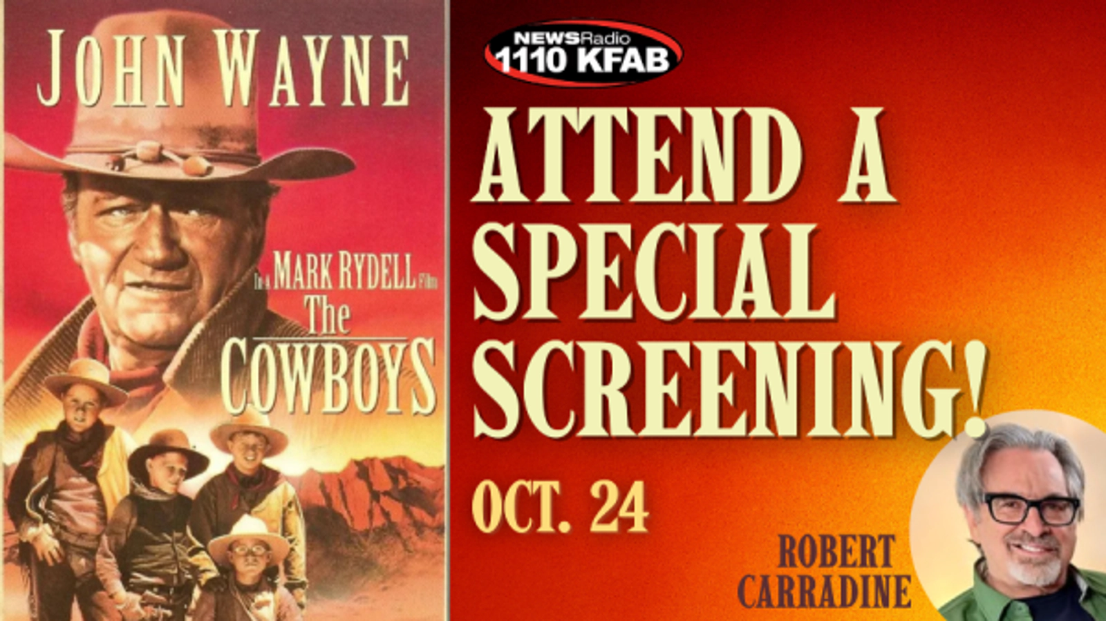 Win Tickets to a Special Screening of John Wayne's "The Cowboys"
