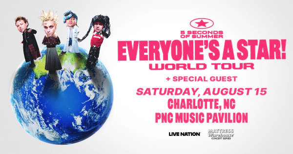 5 SECONDS OF SUMMER World Tour at the PNC Music Pavilion in Charlotte August 15th