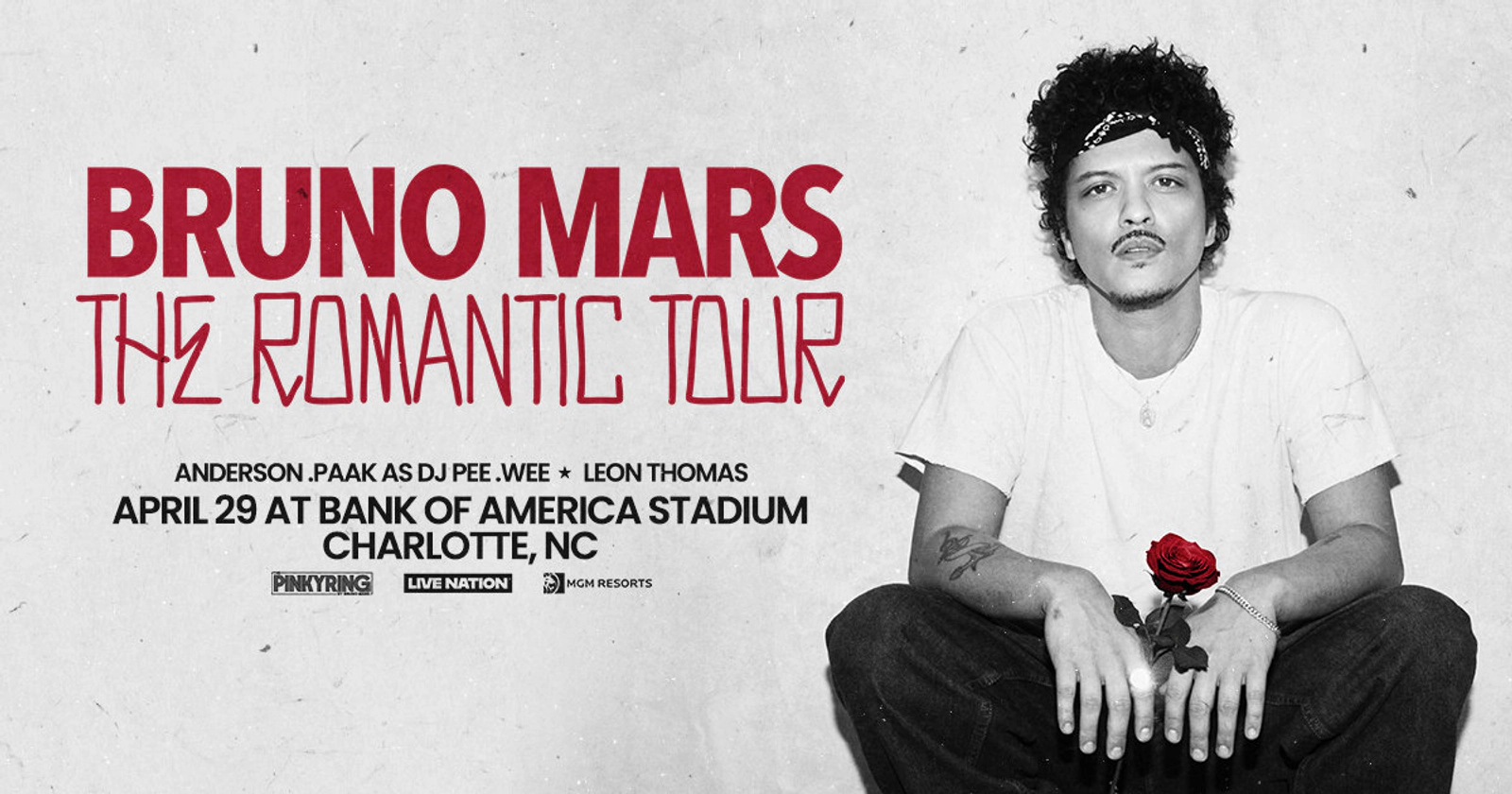 Win Tickets To Bruno Mars The Romantic Tour At Bank of America Stadium