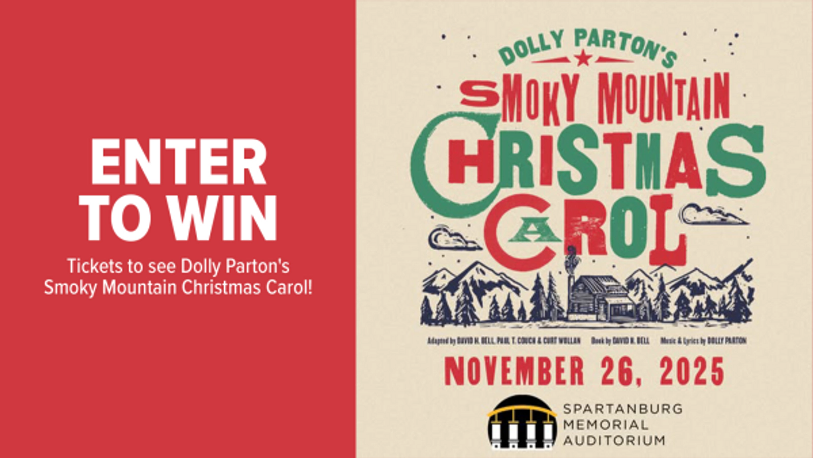 Win Tickets to see Dolly Parton's Smoky Mountain Christmas Carol!