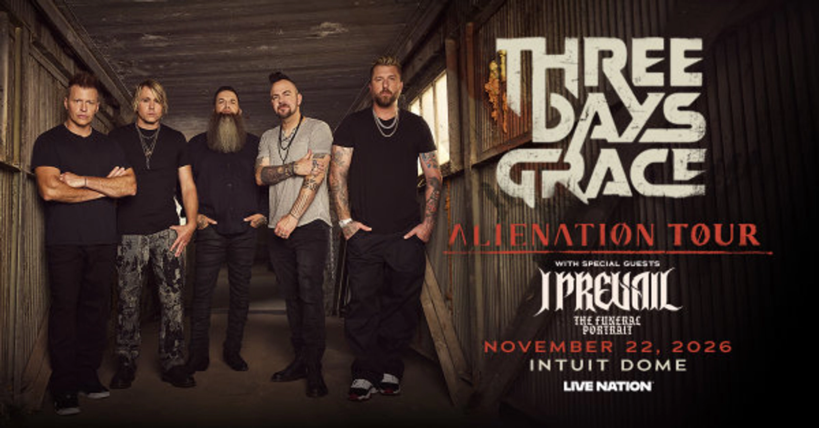 Enter to Win a Pair of Tickets to see Three Days Grace at Intuit Dome (11/22)
