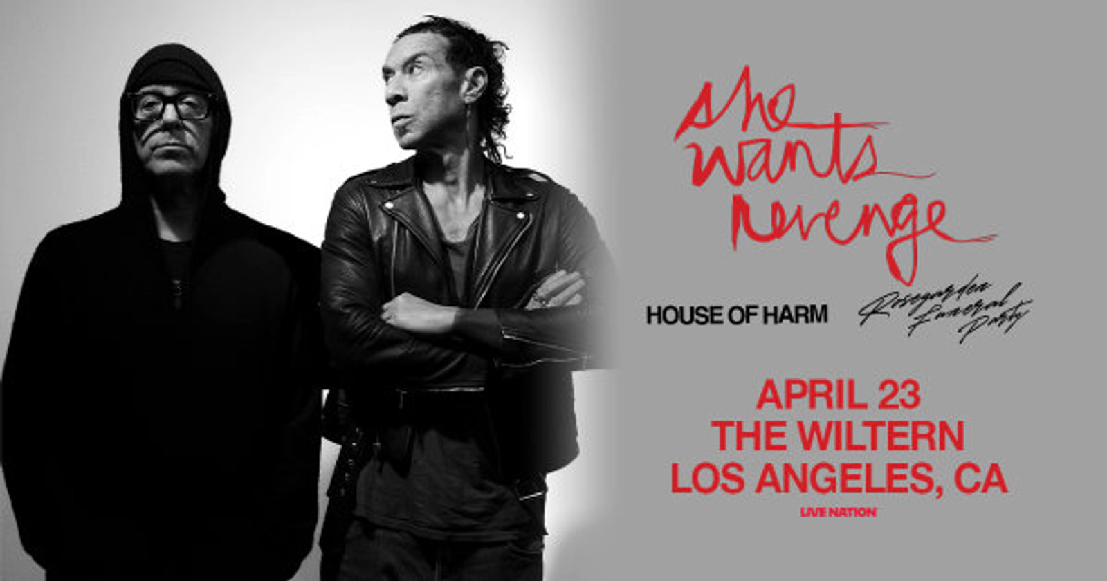 Enter to Win a Pair of Tickets to see She Wants Revenge at The Wiltern! (4/23)