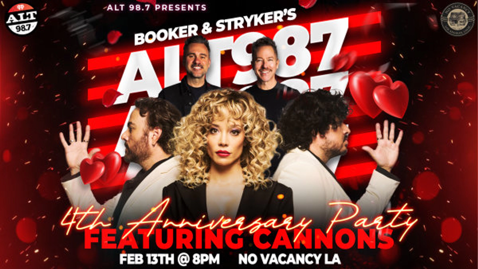 Enter to Win into Booker & Stryker's 4th Anniversary Party with Cannons at No Vacancy! (2/13)